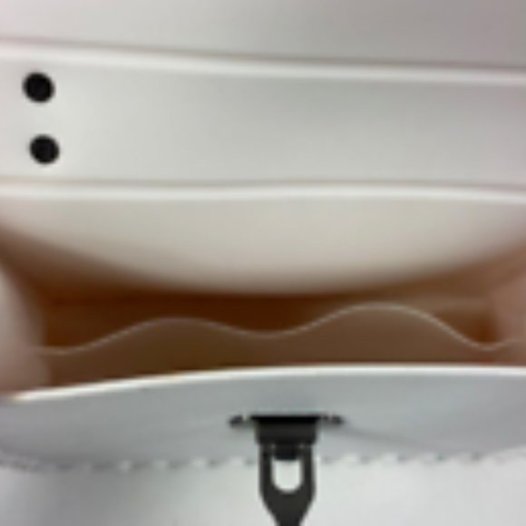 J Womens White Leather Studded Adjustable Strap Crossbody Shoulder Handbag Purse - Picture 3 of 6